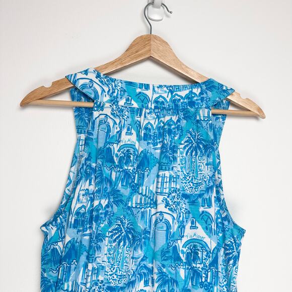 Lilly Pulitzer Lindy Dress Amalfi Blue Sunny State of Mind Sleeveless | SZ M - Picture 9 of 14